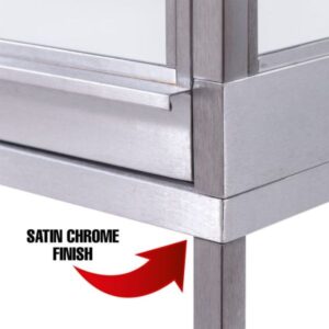 Deluxe Glass Showcase Display Cabinet - Satin Chrome - Image 6