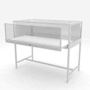 Deluxe Glass Showcase Display Cabinet - White - Image 2