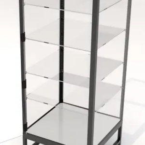 Deluxe Glass Tower Display Case - Black
