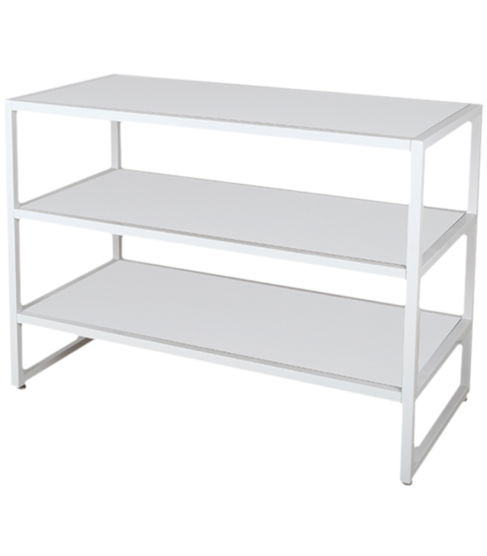 white 3 tiered console table