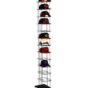 12-TIER BASEBALL CAP DISPLAYRACK/ HOLD 72 CAPS- BLACK