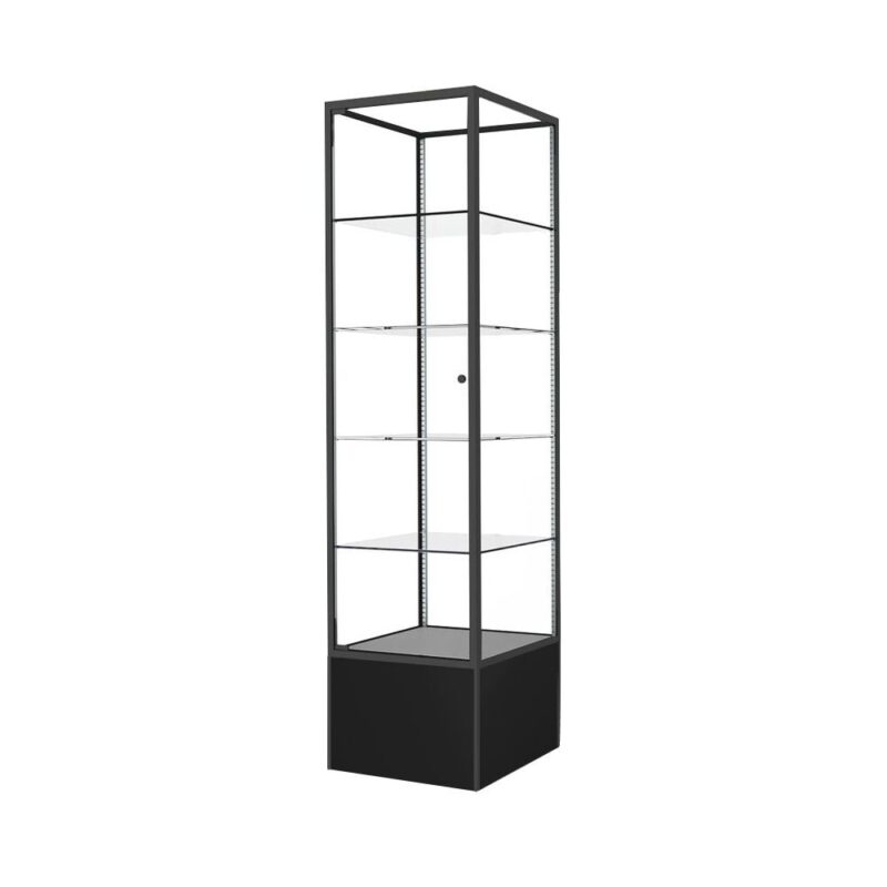 black extra vision square display tower