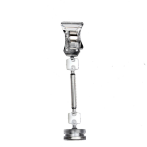 CLEAR SMALL CLIP SIGN HOLDER WITH 2" POST & MAGNET