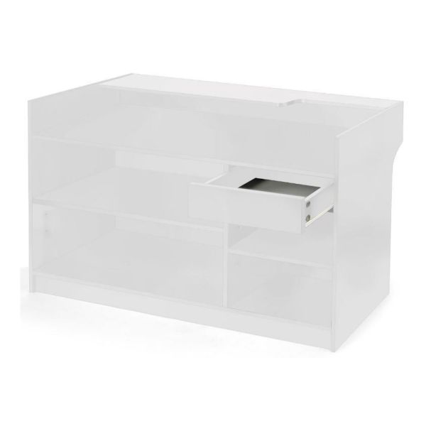 | 6' Ledgetop Register Counter - White | Store Displays