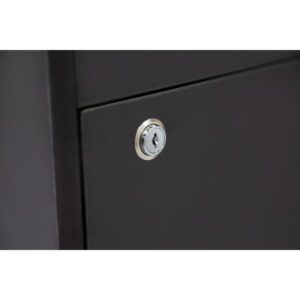 14"W Basic Pedestal w/ Cabinet - Matte Black - Image 3