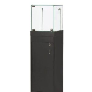 14"W Basic Pedestal w/ Cabinet - Matte Black