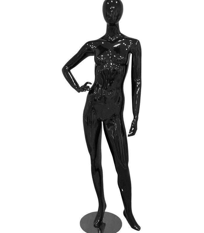 Female Mannequin Hand on Hip - Glossy Black