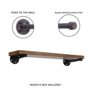8" Black Pipeline Wall Mount Faceout Set (Metal Only) - Image 3