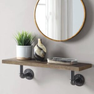 4" Black Pipeline Metal Shelf Holder Set (Metal Only) - Image 3