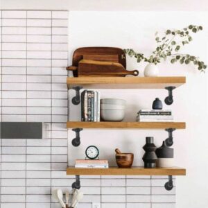 4" Black Pipeline Metal Shelf Holder Set (Metal Only) - Image 2