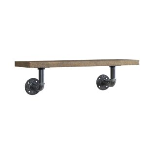 6" Black Pipeline Metal Shelf Holder (Metal Only)