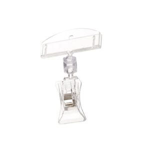 CLEAR CLIP-ON SIGN HOLDER WITH FIXED GRAPHIC HOLDER