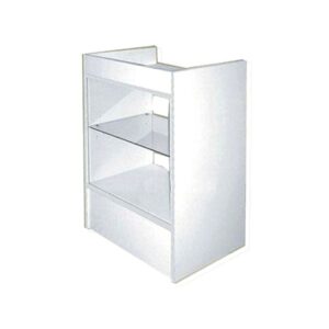 White Cash Register Stand w/ Glass Shelf
