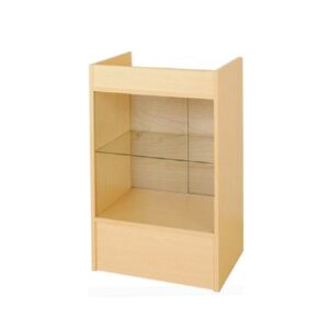 Maple Cash Register Stand w/ Glass Shelf
