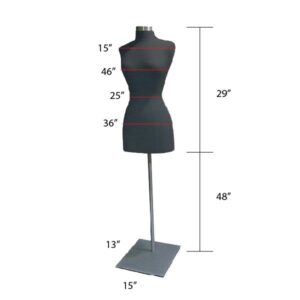 HEADLESS FEMALE BODY FORM- METAL BASE - BLACK - Image 7