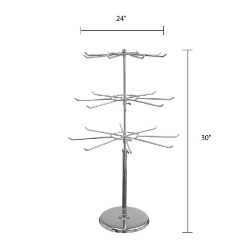 Revolving Store Fixture 3-TIER REVOLVING COUNTER TOP RACK - CHROME | Store Displays®