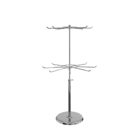 2undr Display Rack 2-Tier Small Revolving Rack - Chrome | Store Displays®