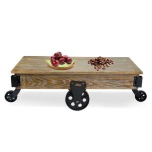 INDUSTRIAL VINTAGE COCKTAIL TABLE WITH WHEELS - Image 5