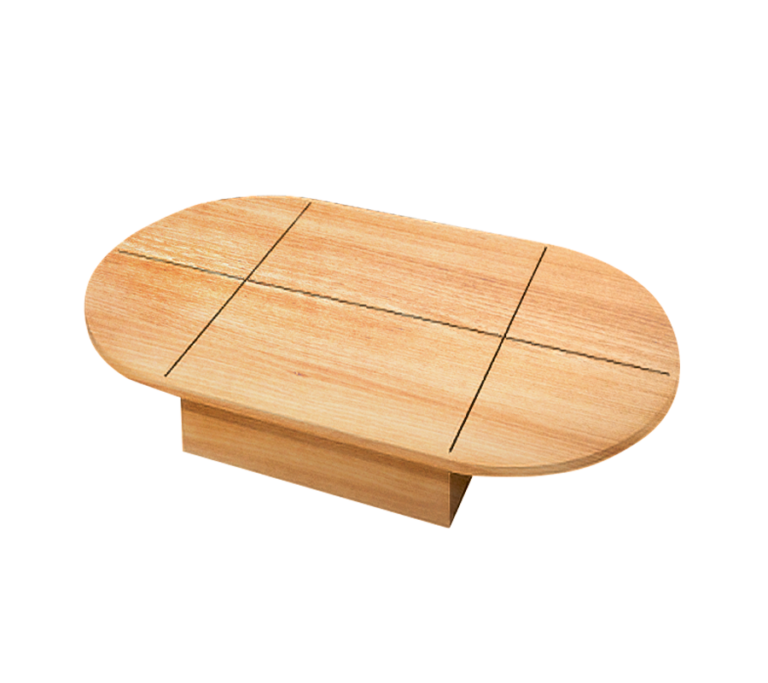 Oval Wooden Base For Glass Cubbies - Maple | Store Displays®