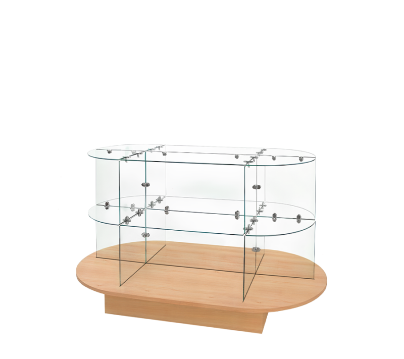 Oval Wooden Base For Glass Cubbies - Maple