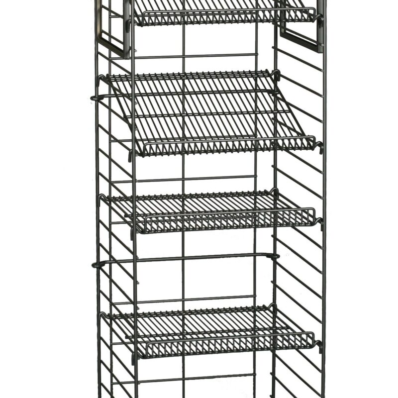 16"L Foldable 5-Shelf Wire Merchandiser Unit - Black