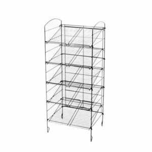 Black 20"L Foldable 5-Shelf Wire Merchandiser Unit