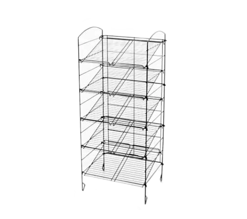 Black 20"L Foldable 5-Shelf Wire Merchandiser Unit