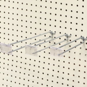 Scanner Hooks for Pegboard - 8", 10", 12" Zinc-Plated, side by side.