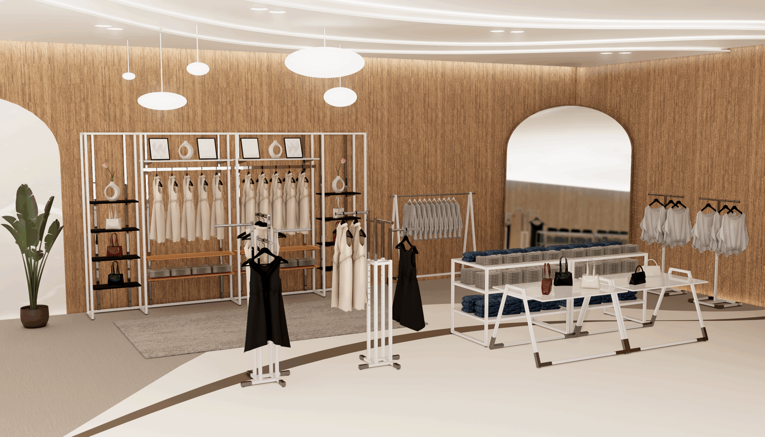 eldura retail system mock store front rendered image