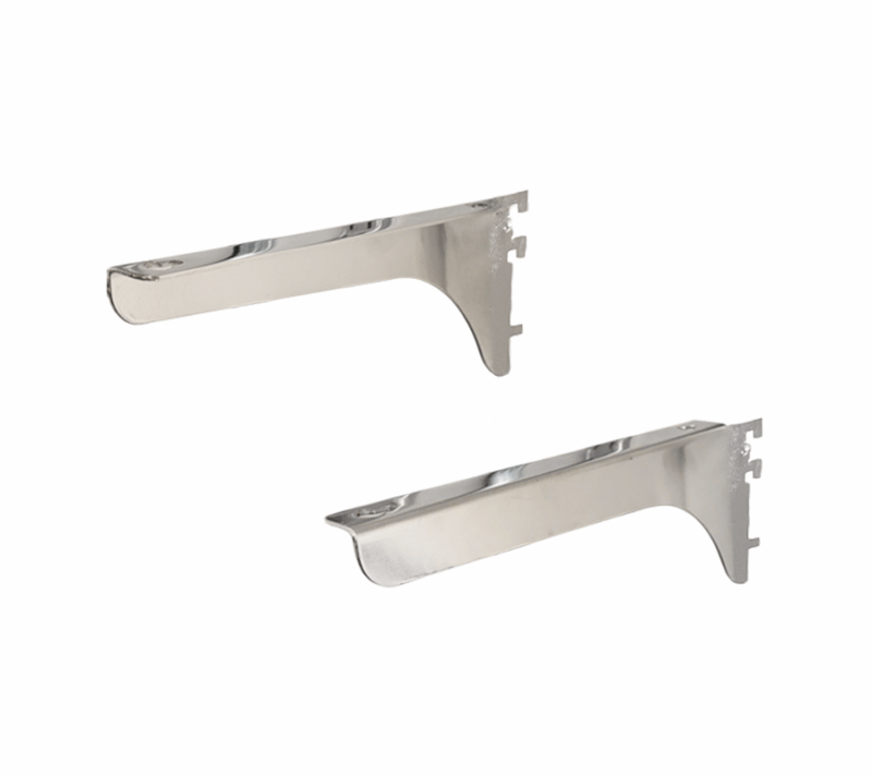 12" Left & Right Wood Shelf Brackets - 1/2" Slots On 1" Center