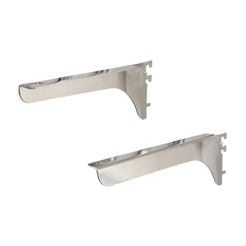 12" Left & Right Wood Shelf Brackets - 1/2" Slots On 1" Center