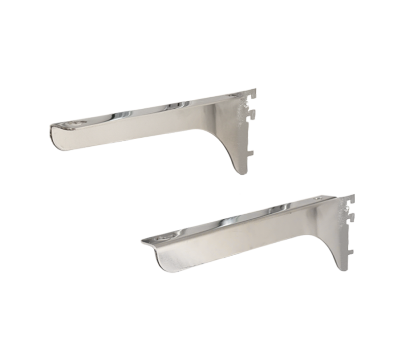 14" Left & Right Wood Shelf Brackets - 1/2" Slots On 1" Center