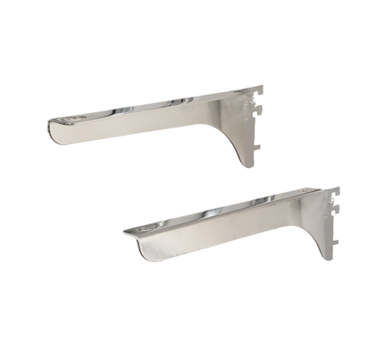 16" Left & Right Wood Shelf Brackets - 1/2" Slots On 1" Center