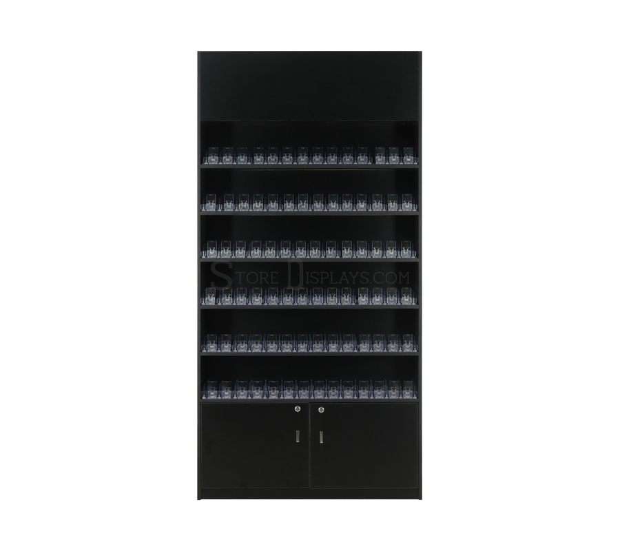 black cigarette case with cabinet doors closed - front profile