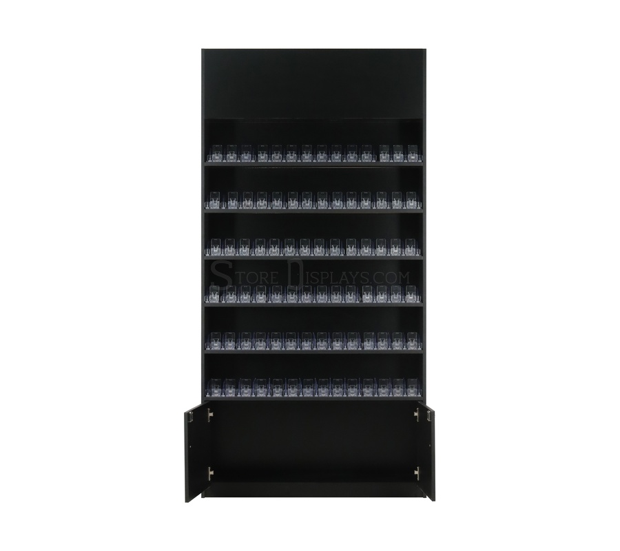 black cigarette case with cabinet doors open - front profile